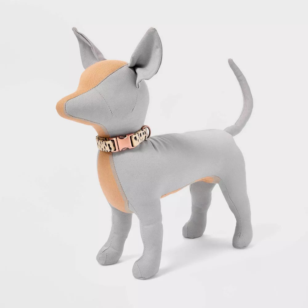 Leopard Print Quick Release Buckle Adjustable Small Fashion Dog Collar